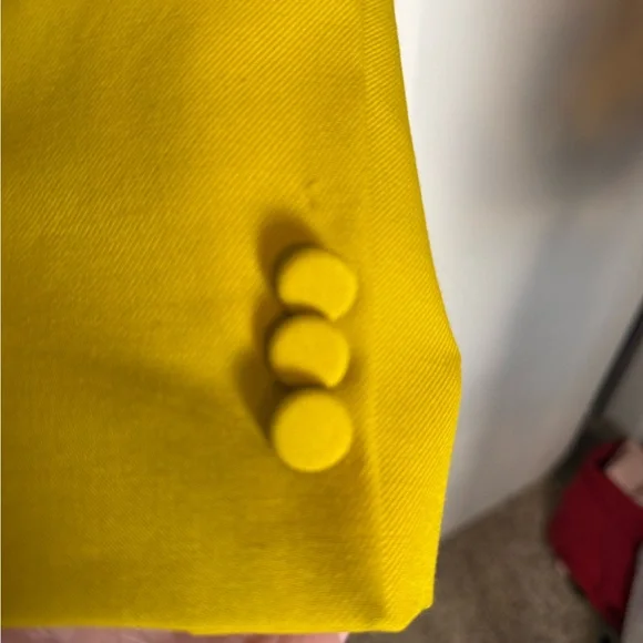 $750 AKNVAS HAUSER Double breasted mustard fitted blazer size 4 luxury - Picture 7 of 9